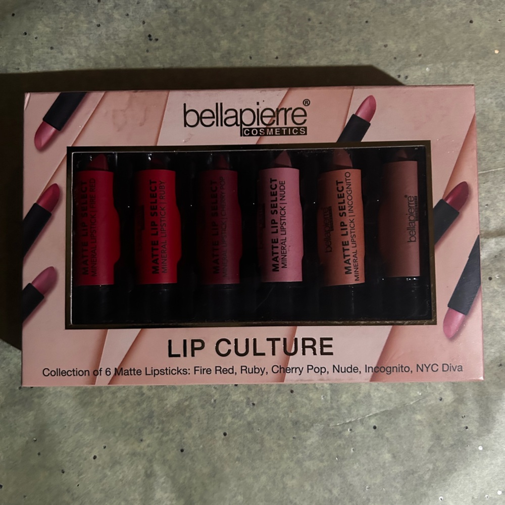 Bella, Pierre cosmetics lip culture six mat lipsticks